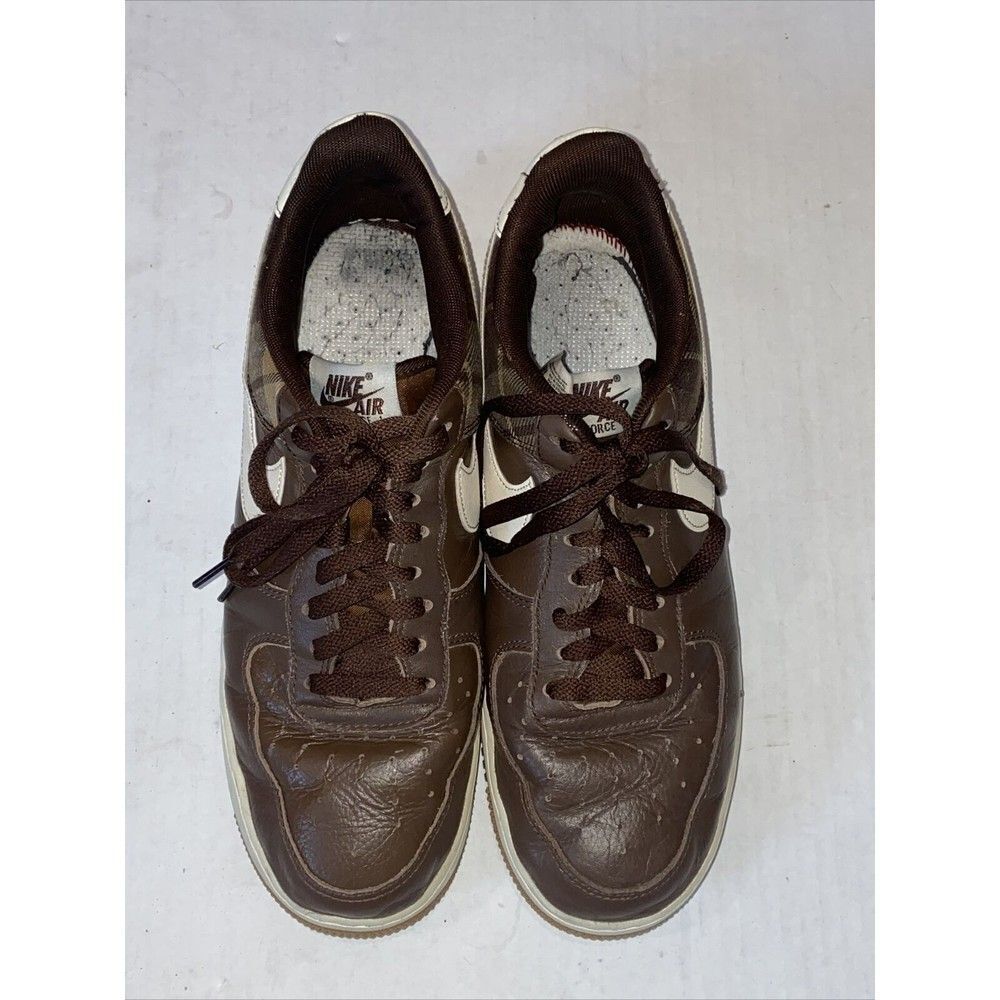 Nike AIR FORCE 1'07 MEN'S LX CACAO PLAID CASUAL BROWN IVORY DV0791-200 SIZE 10.5